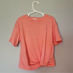 Copper Key Orange Pink Tie Front Relaxed T-Shirt